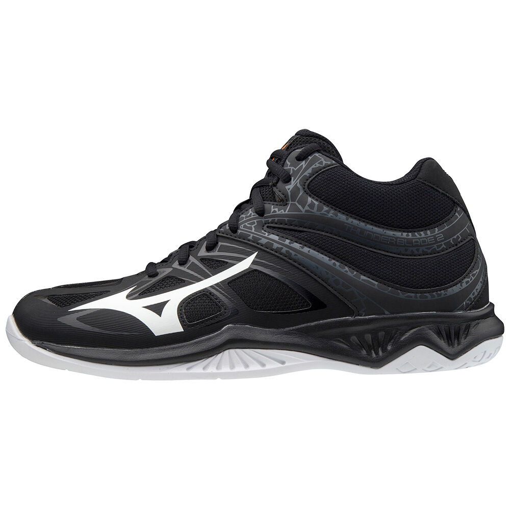 Mizuno Men's Thunder Blade 2 Mid Volleyball Shoes Black/White (V1GA197550-SXC)